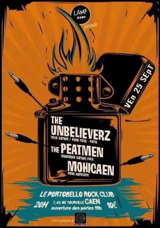 Poster for The Unbelieverz + Mohicaen + The Peatmen